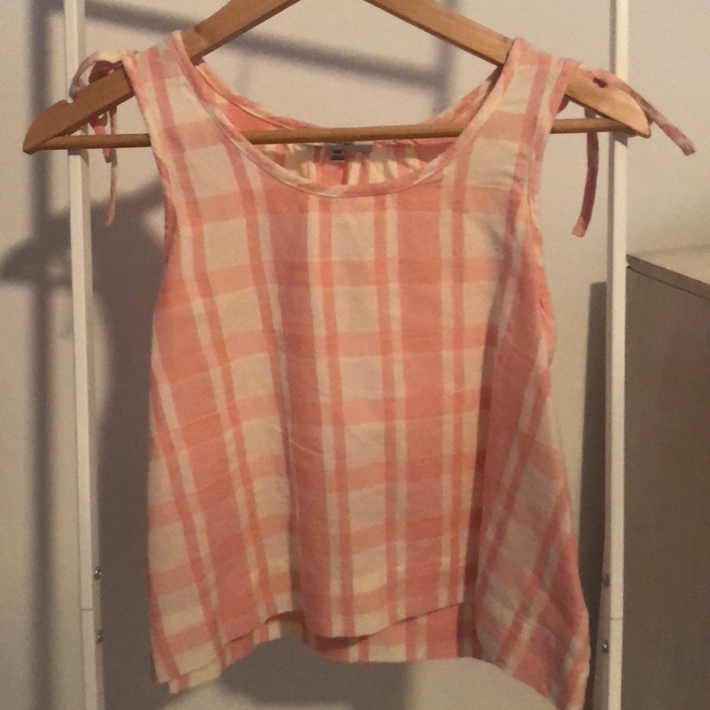 Madewell pink & white top